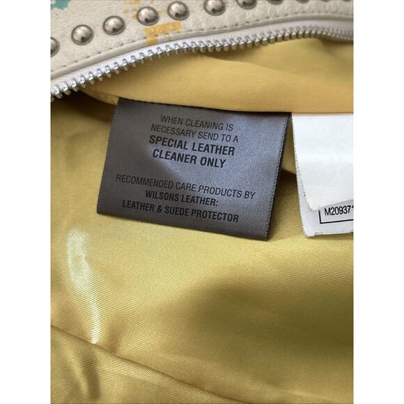 Vintage Wilson's Women’s Leather Jacket Cafe Distressed Aqua Blue USA Sz XL Rare - Picture 10 of 10